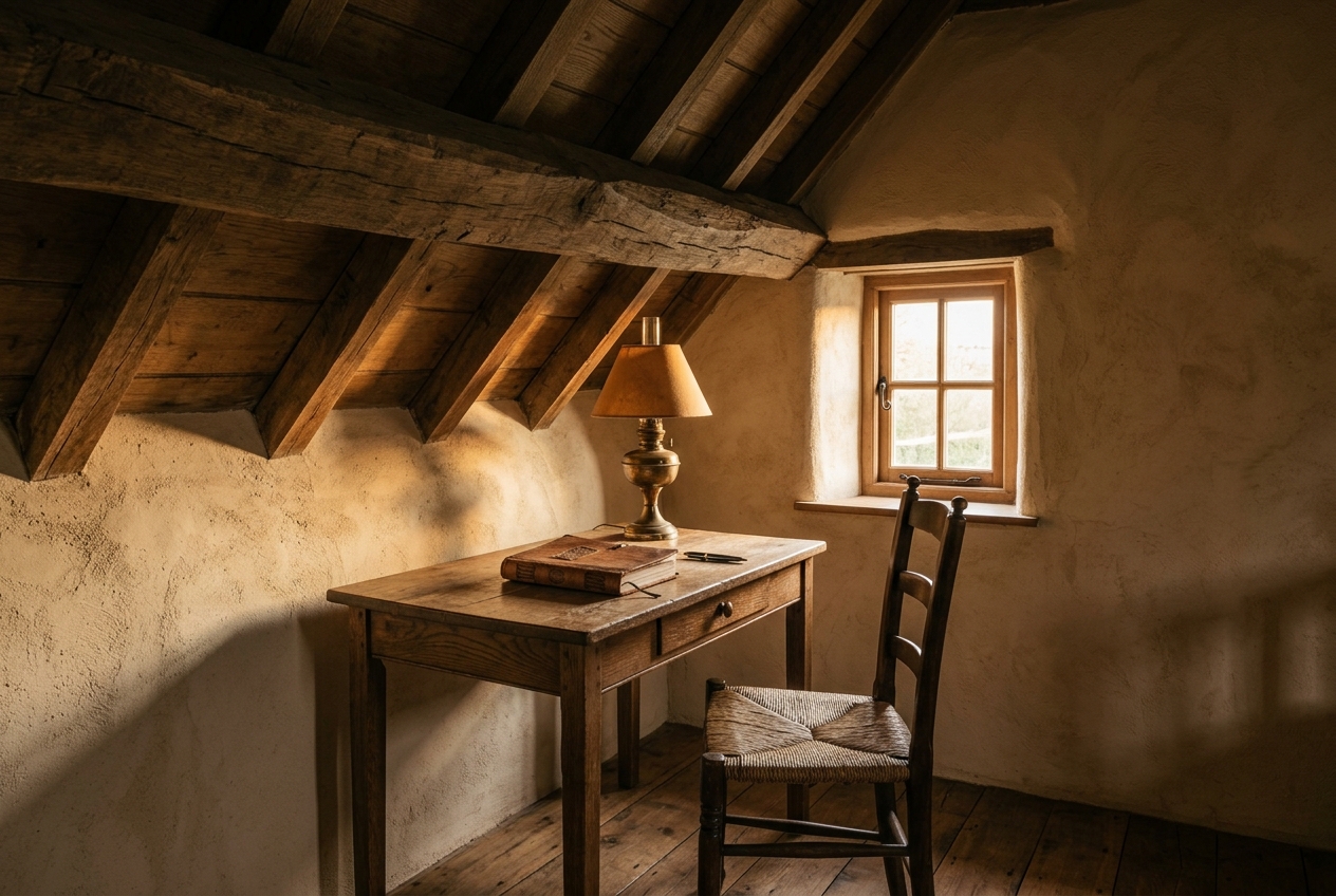 Le coin bureau, sous les combles